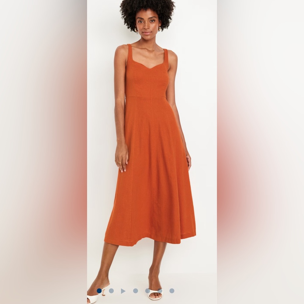 Khaki Old Navy Linen Blend Dress